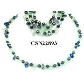 Assorted Colored Semi-Precious Stone Beads And Hematite Round Beads Strands Necklace